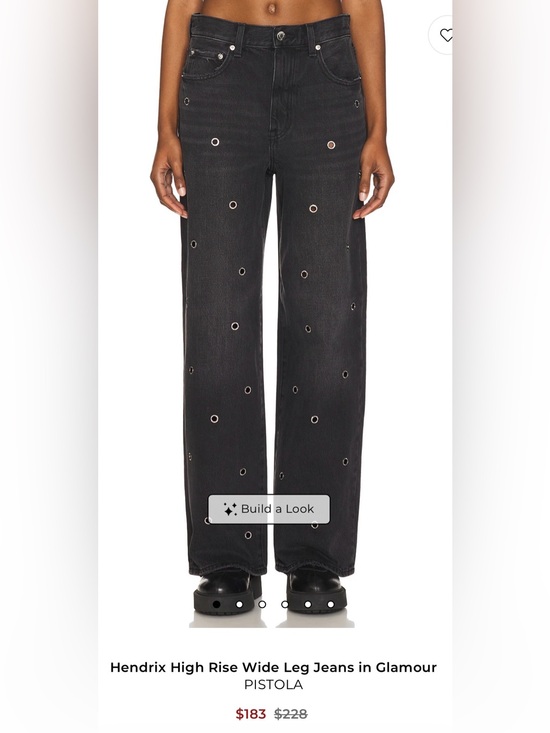 pistola Pants - NWT Pistola Hendrix High Rise Wide Leg Jeans Open Rivets - Glamour Black - Sz 32